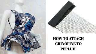 HOW TO ATTACH HORSEHAIR TO PEPLUM OR CIRCLE SKIRT Hemming with Horsehair braid [upl. by Ak]