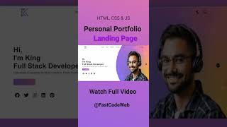 Personal Portfolio Website With Dark Theme Using HTML CSS amp JS  Step by Step Tutorial  Fast Code [upl. by Saraann]