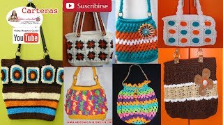 MIS CARTERAS TEJIDAS A CROCHET EN UNA COLECCIÓN TODO CON TUTORIALES PASO A PASO [upl. by Colbye55]