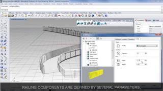 Create and edit Railings with Rhino and VisualARQ 1 [upl. by Anisamot959]