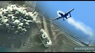 A10 Warthog 30mm cannon vs Taliban getaway vehicle [upl. by Blackman]