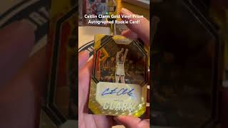 Huge Caitlin Clark Gold Vinyl Prizm Autograph pull from 2024 Panini Caitlin Clark Collection [upl. by Eltsyrhc937]