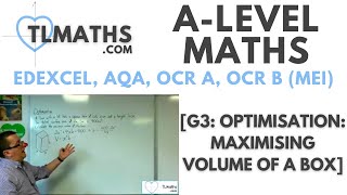 ALevel Maths G326 Optimisation Maximising Volume of a Box [upl. by Vaclava]