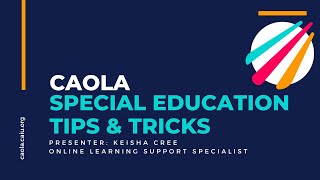 MiniTraining Special Education Tips amp Tricks [upl. by Oiramal]