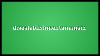 Disestablishmentarianism Meaning [upl. by Aneelas]