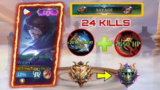 Roger Best Build  Maniac  Savage🔥😱 Roger Gameplay 2024  Mobile Legends Bang Bang [upl. by Iuq249]