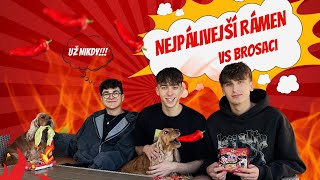 Nejpálivější nudle na světě VS Brosaci  Fíla zvracel Fire noodles challenge [upl. by Marketa]