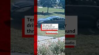 10yearold drives stolen car through busy playground Minnesota BBCNews [upl. by Adiuqram646]