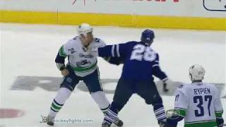 Darcy Hordichuk vs Colton Orr Jan 30 2010 [upl. by Saberhagen983]