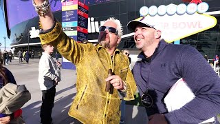 Guy Fieri at Allegiant Stadium for Super Bowl meeting fans [upl. by Orsola]