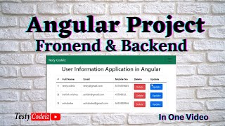 Angular Project with Frontend and Backend Build Realtime Application in Angular With Testycodeiz [upl. by Tneciv738]