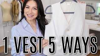 HOW TO STYLE 1 VEST 5 WAYS  How I Put together outfits Spring and Summer Outfit Ideas  LuxMommy [upl. by Engvall578]