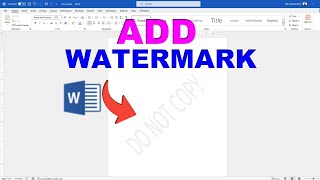 How to add watermark in ms word [upl. by Nessi]