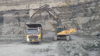 Volvo 480 Excavator amp Volvo 460 tipper live working in coal minesviralsubscribemy channel [upl. by Marabelle112]