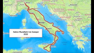 Italienrundfahrt im Camper 2022 Teil 1 Die Westküste [upl. by Jasper285]