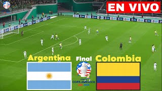 Argentina vs Colombia en vivo  COPA AMÉRICA 2024  Pes 21 simulación y recreación [upl. by Kendall48]