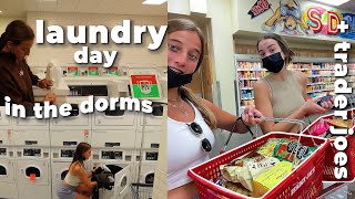 vlog laundry day in dorms  trader joes run [upl. by Shaper]