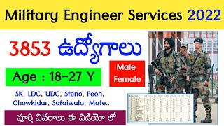 Military Engineer Services Recruitment 2022  MES Recruitment 2022  3853 Vacancies  DefenceDarling [upl. by Creighton]