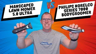 Manscaped Lawn Mower 50 Ultra vs Philips Norelco 7000 Bodygroomer [upl. by Nomzzaj]