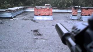 Shot from a airgun Zoraki HP01 Ultra with silencer in a fragment of brick [upl. by Nowtna]