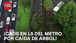 Así se ve desde el aire caos por falta de servicio en L5 del metro CDMX  Las Noticias [upl. by Aronas]