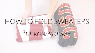 How to Fold Sweaters amp Hoodies  KonMari Method by Marie Kondo [upl. by Kenleigh]