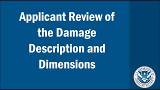 Applicant Review of the Damage Description and Dimensions [upl. by Irt]