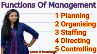 Functions Of Management  Planning Organising Staffing Directing Controlling  part 18 [upl. by Kramal]