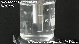 Ultrasonic Cavitation in Water httpswwwhielschercom  Hielscher Sonicator [upl. by Bessie]