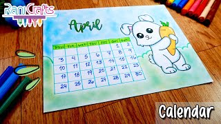 DIY  APRIL Calendar  Bullet journal decoration organization ideas [upl. by Stalder768]