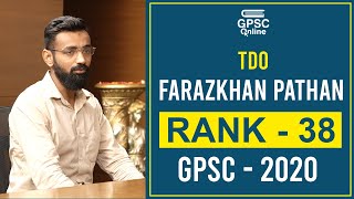 GPSC Topper Mock Interview  Farazkhan Pathan  Rank  38  TDO GPSC 2020 [upl. by Halak]