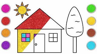 🏠How to Draw a House Step By Step  Draw picture of a house  Easy Drawing for Kids [upl. by Nguyen245]