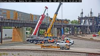 Time Lapse of Derailed Train Removal in Santa Fe Junction [upl. by Sitsuj]