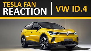 Tesla Fan Reaction to VW ID4 SUV  Model Y Comparison [upl. by Annaerda]