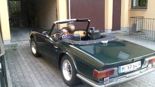 Triumph TR6 Startup and Sound [upl. by Attoynek]