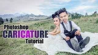 Tutorial Photoshop Dasar  Cara membuat karikatur Foto Prewedding [upl. by Ecnarf]