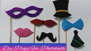 DIY Props For PhotoboothHow To Make Party Props with Glitter Foam Sheet [upl. by Inus]