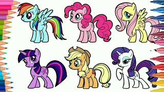 Belajar Menggambar kuda poni dan Mewarnai gambar little pony [upl. by Bluhm668]