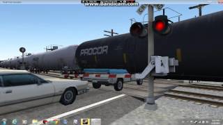 Union Pacific Frieght Train Crossing Country Crossing In Run8 Train Simulator [upl. by Ecirtra237]