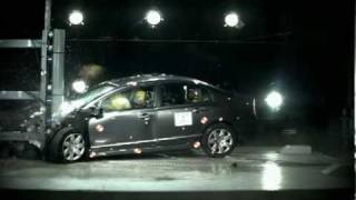 2009 Honda Civic Vs Rigid Pole Frontal Impact [upl. by Elisabet]