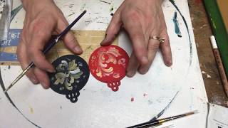 Rosemaling Beginners TutorialChristmas OrnamentsArt of Lise  ASMR and Pandemic Therapy [upl. by Nahtiek42]