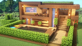 Minecraft Casa Perfecta para Survival  Tutorial Casa Minecraft de Madera Grande [upl. by Farleigh]