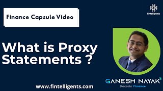 What is Proxy Statement   Finance Foundation [upl. by Drolet]