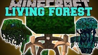 Minecraft LIVING FOREST EVIL TREES LEAFY DINOSAURS LIFE DRAINING PETS amp MORE Mod Showcase [upl. by Bobker]