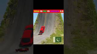 India 🇮🇳 vs Pakistan 🇵🇰 vs America 🇺🇸  Steep Road Crossing Challenge⁉️💥  shortsfeed trending [upl. by Eelrehpotsirhc]