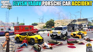 ELVISH YADAV PORSCHE CAR ACCIDENT  GTA 5 😲 [upl. by Aleira]