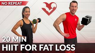 20 Minute HIIT Workout for Fat Loss with Weights amp No Jumping  Full Body Dumbbell Workout at Home [upl. by Enamrahc828]