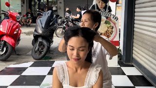 THAI STREET MASSAGE  BEST LEGS HANDS BACK HEAD SHOULDER MASSAGE FOR TOURISTS BY PROFESSIONAL [upl. by Clement]