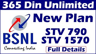 Unlimited Calls and Data  BSNL New STV 790 and 1570 Plan Details  Yearly Plan  DTS [upl. by Polad566]