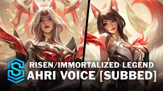 RisenImmortalized Legend Ahri Voice Interactions  English Full amp Subtitled [upl. by Feodor718]